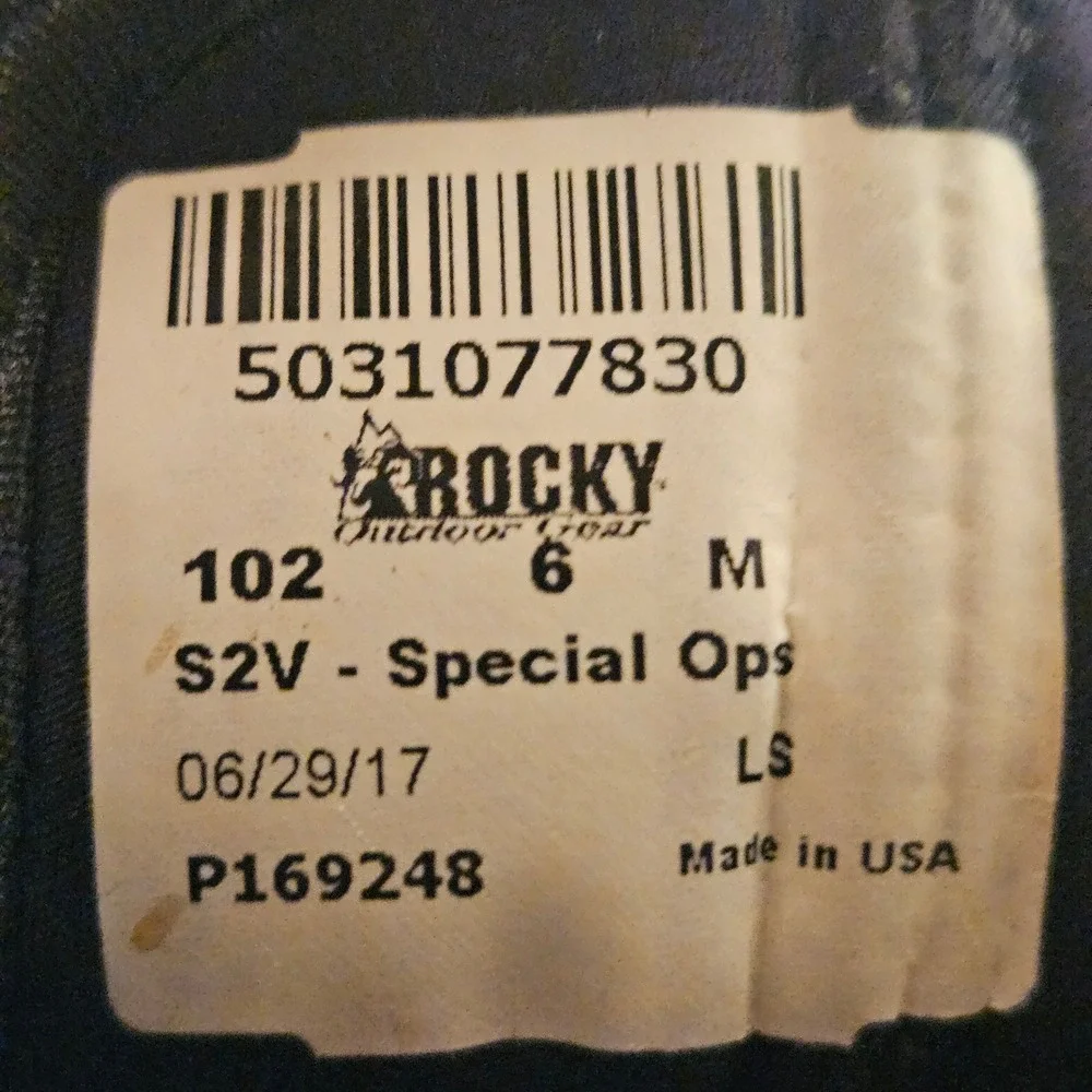 Rocky S2V Special Ops Tactical Boots 6 Black Leather Vibram 102 Military Duty